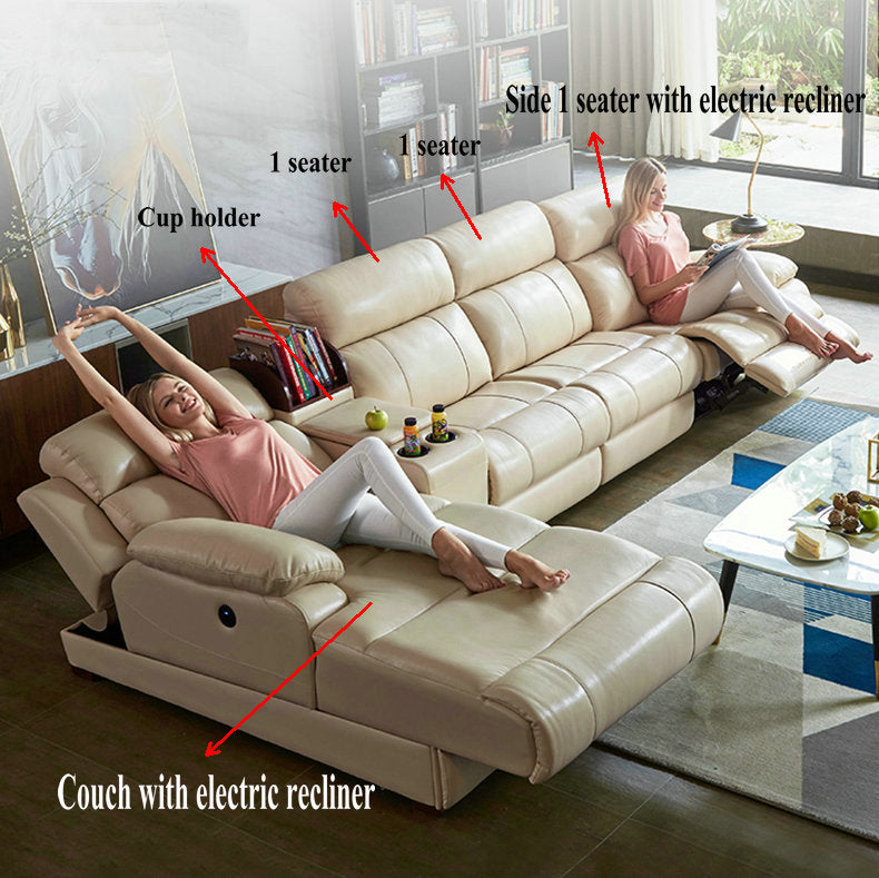 Electric Recliner Premium Leather Sofa CD9