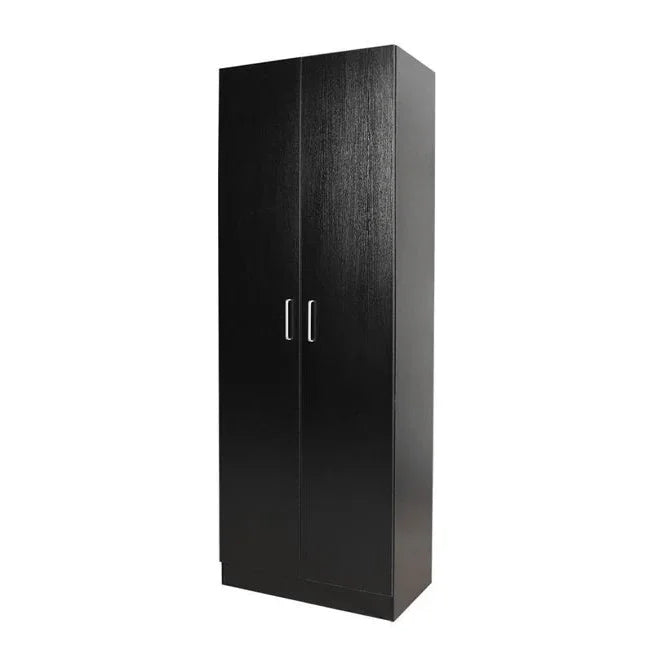 Beli 2 Door Hanging Black Wardrobe - DLB Furniture