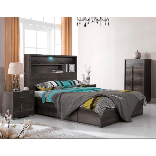 Library Charcoal King Storage Bed - DLB Furniture