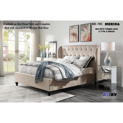 Merida Double Velvet Bed - DLB Furniture