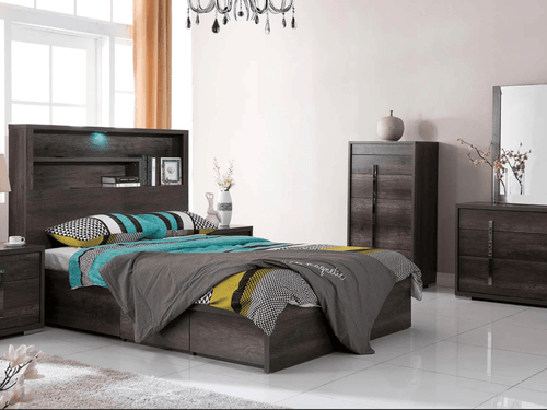 Library Charcoal Queen Storage Bed - DLB Furniture