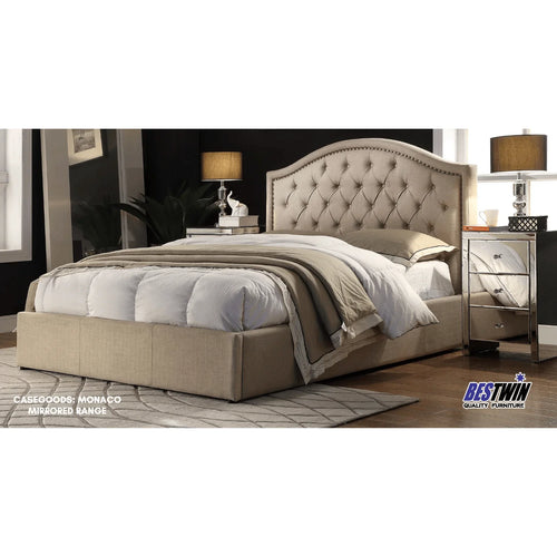 Windsor Fabric Queen Bed Frame - DLB Furniture