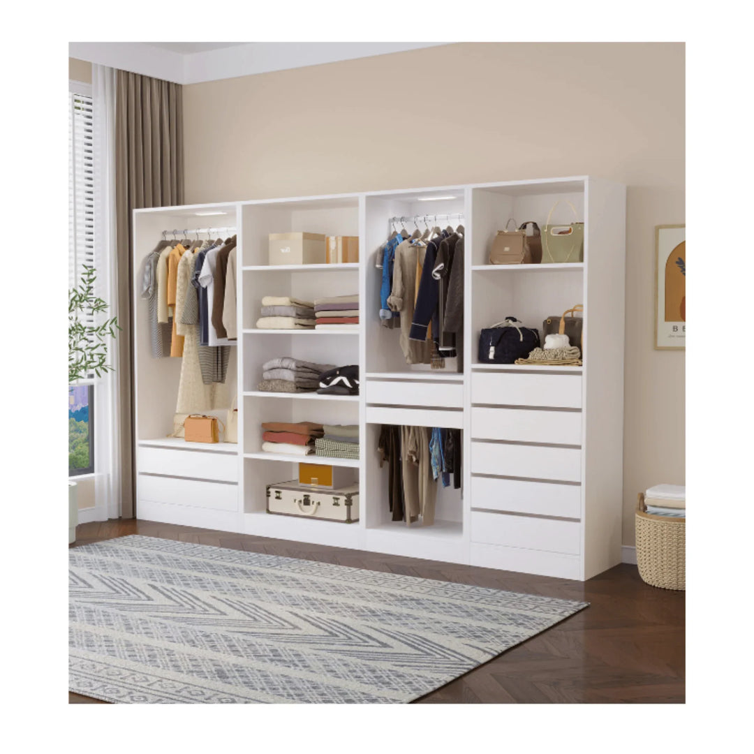 Botany White Wardrobe With 5 Shelves 800 - DLB Furniture