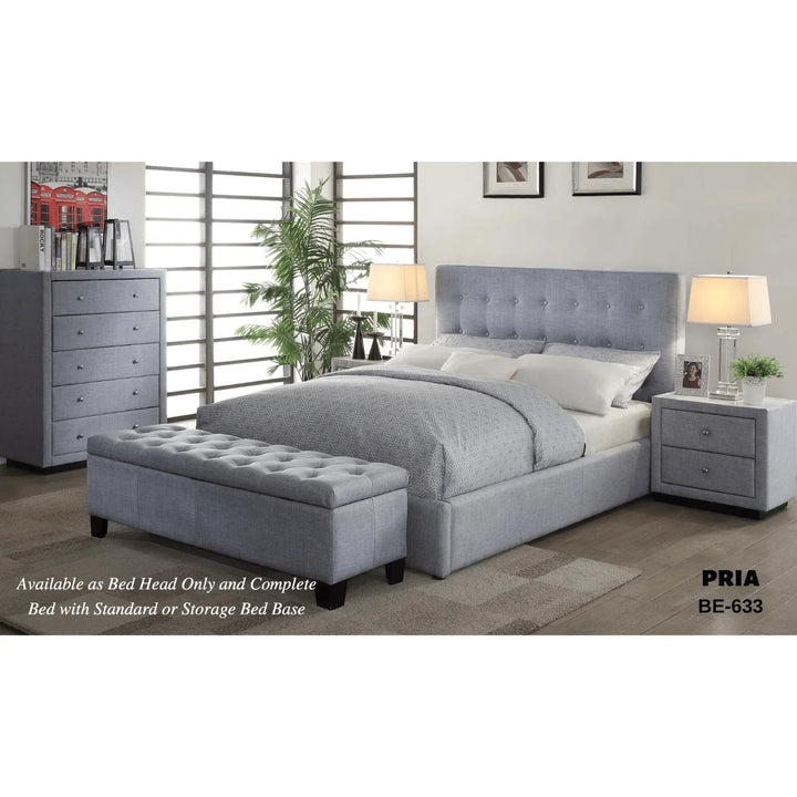 Pria Fabric King Bed Frame - DLB Furniture