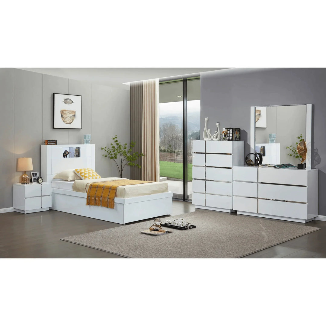 Boston king single bed frame White - DLB Furniture
