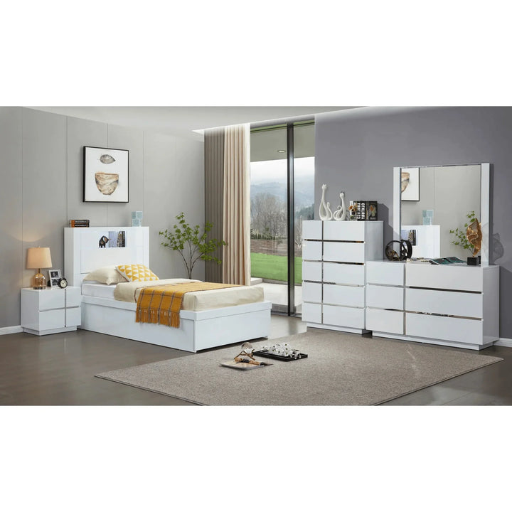 Boston king single bed frame White - DLB Furniture
