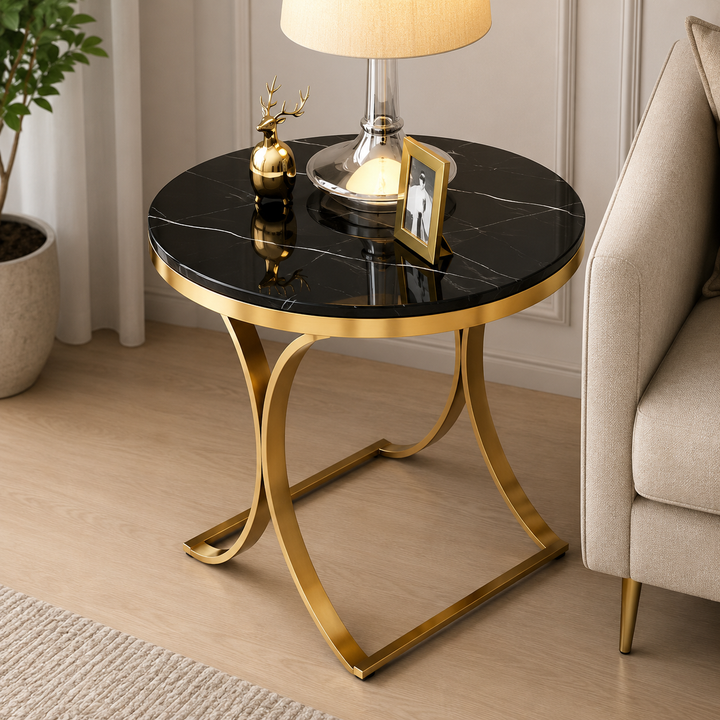 Elara Round Side Table (Black)