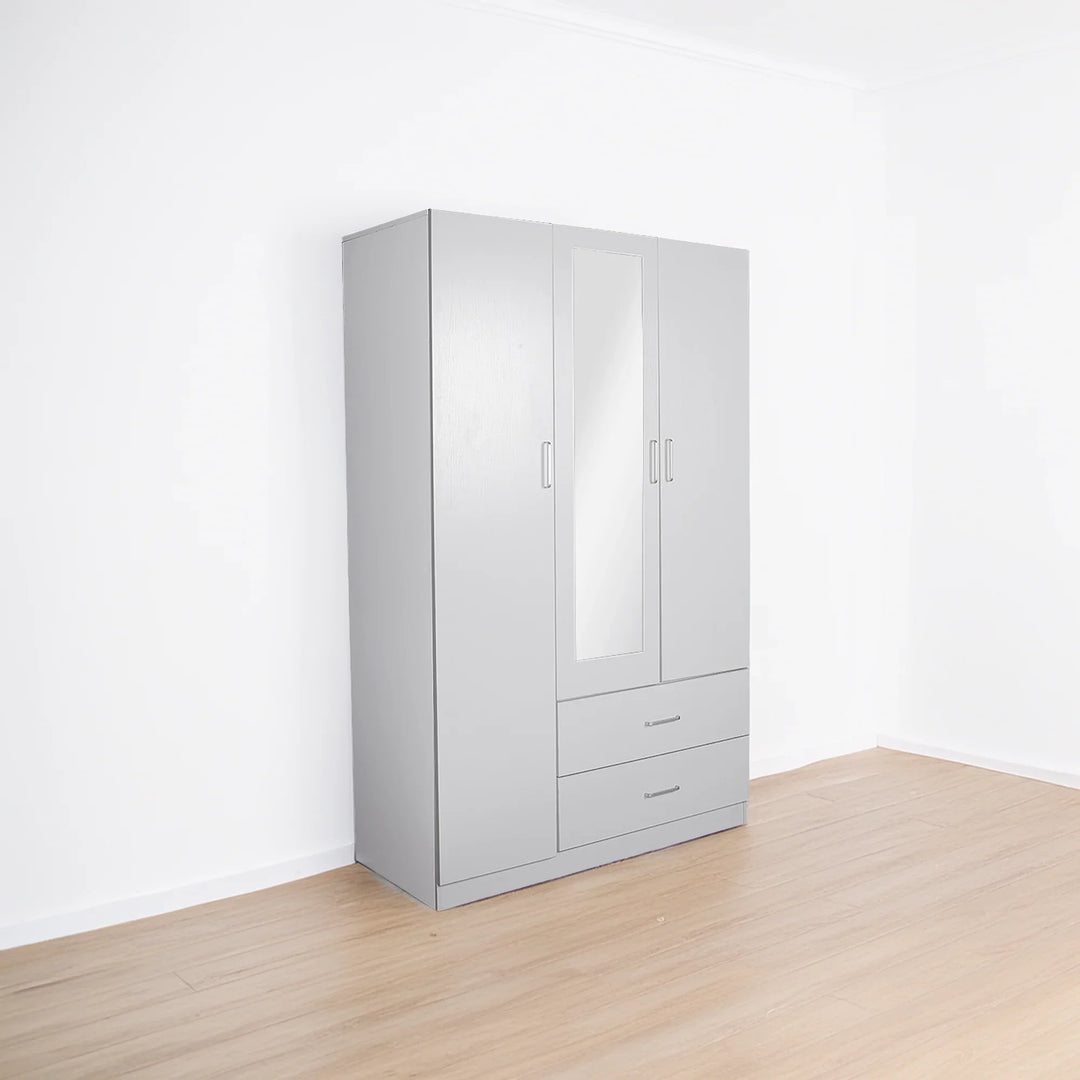 Beli 3 Door White Wardrobes with 2 drawers - DLB Furniture