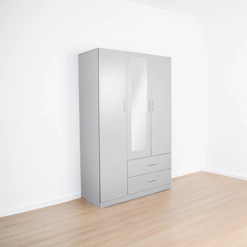 Beli 3 Door White Wardrobes with 2 drawers - DLB Furniture