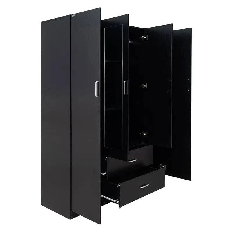 Beli 4 Door Black Wardrobe - DLB Furniture