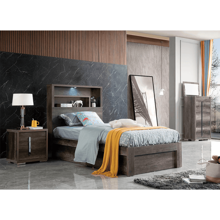 Library Charcoal King Storage Bed - DLB Furniture