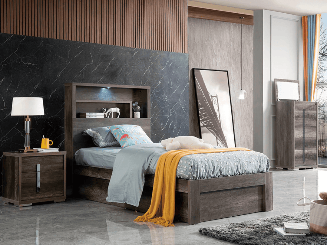 Library Charcoal Queen Storage Bed - DLB Furniture