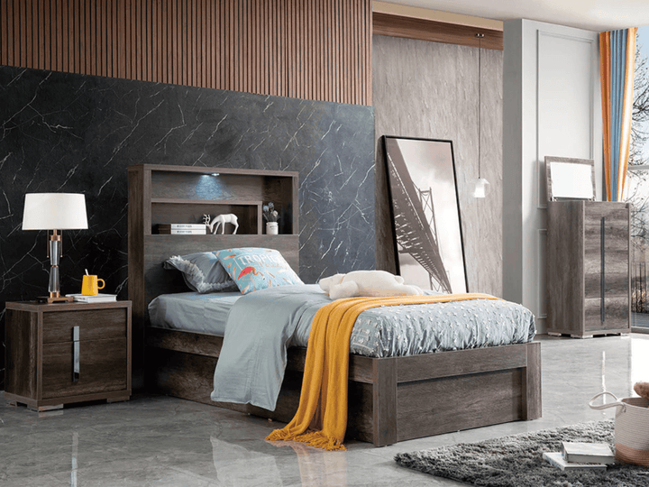 Library Charcoal Queen Storage Bed - DLB Furniture