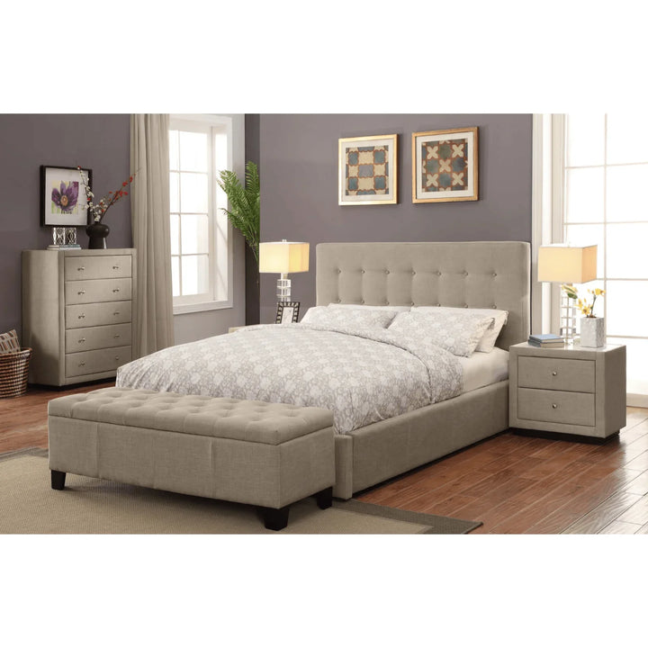 Pria Fabric Queen Bed Frame - DLB Furniture