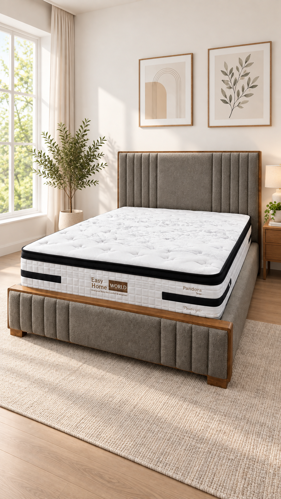 Luxe Fabric Bed Frame Queen (Fabric Bed Frame Queen)