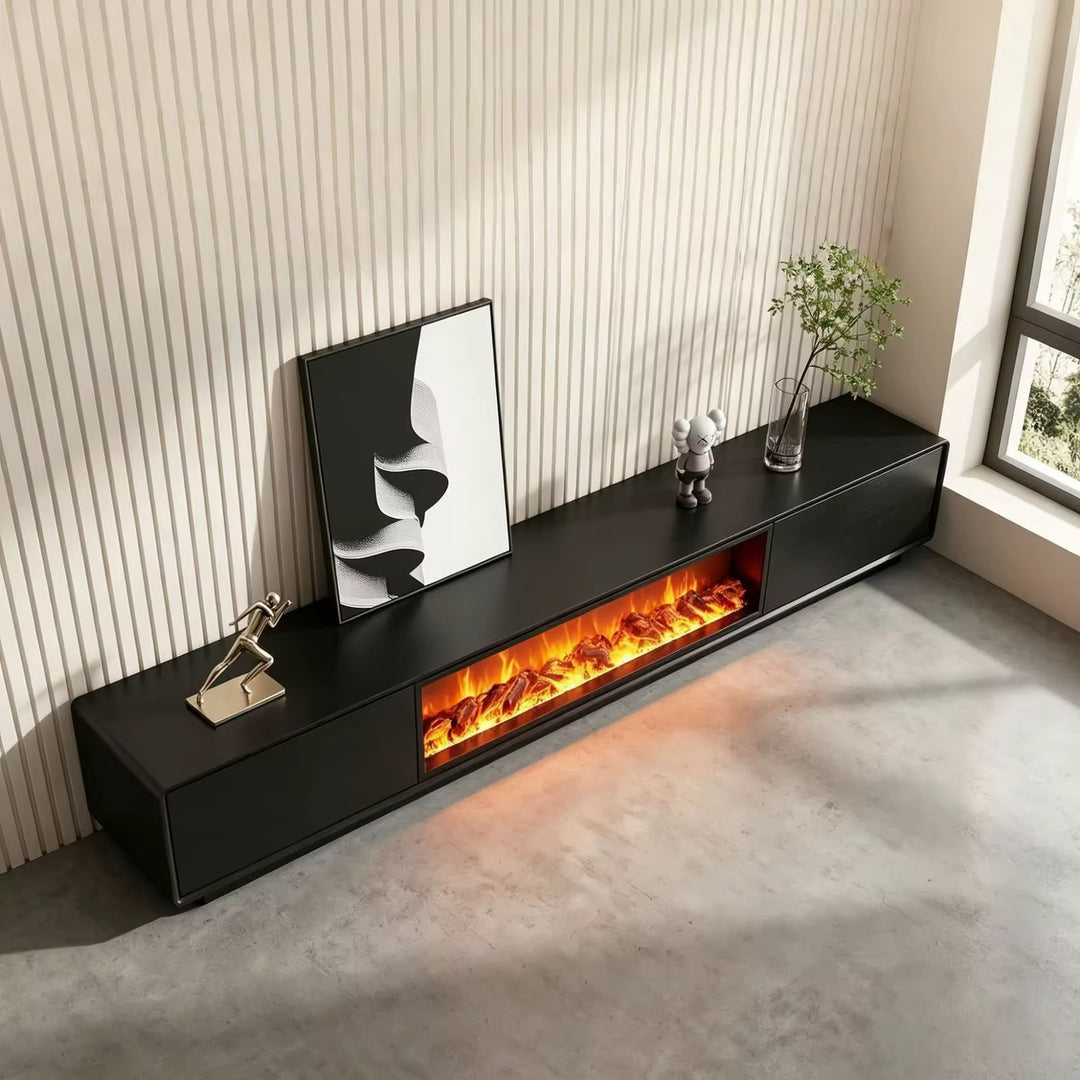Noir Ember 200cm Fireplace TV Unit