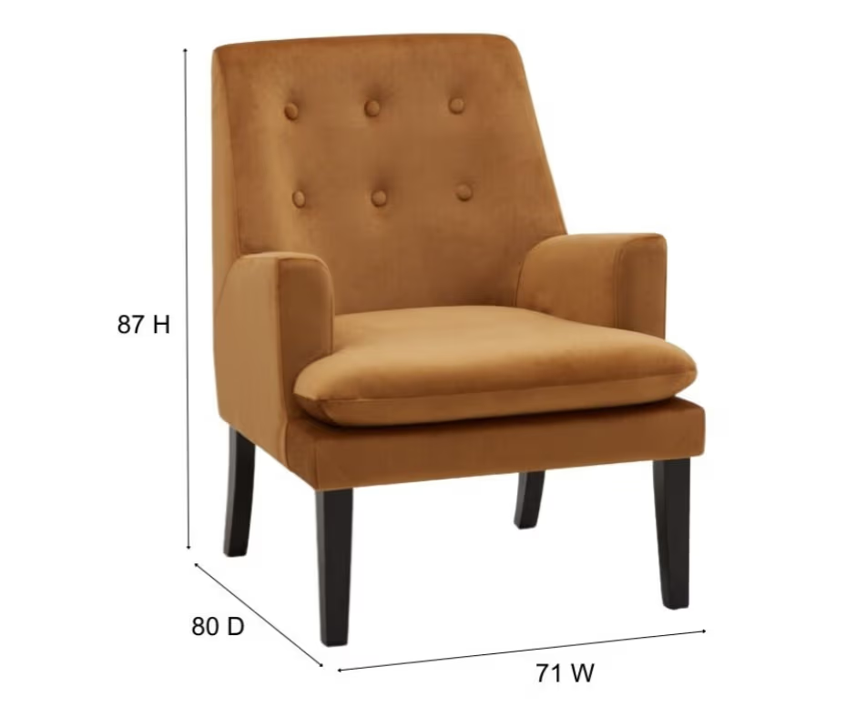 Regal Velvet  Armchair Brown