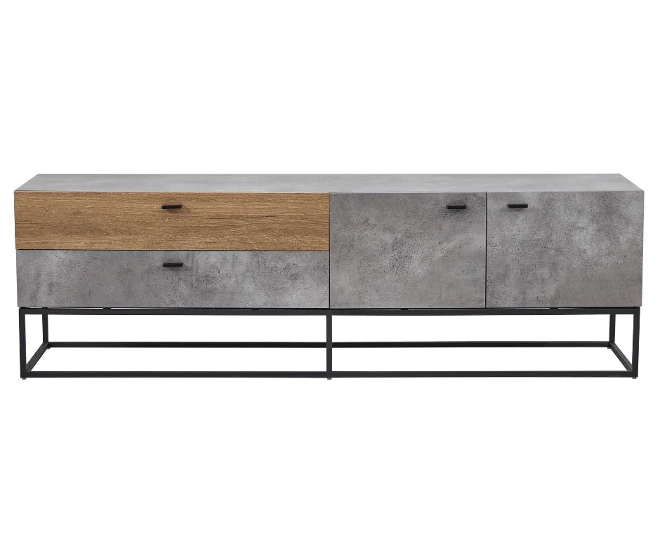 Jay TV Stand - Cement & Dark Oak - DLB Furniture