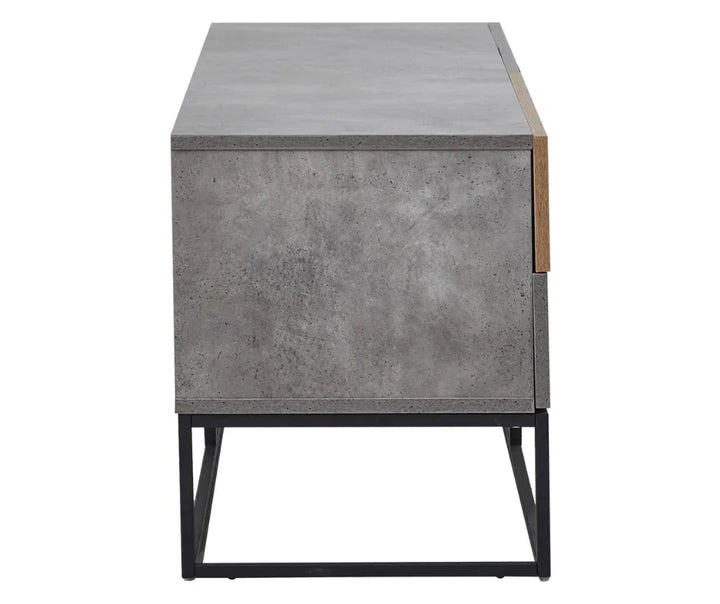 Jay TV Stand - Cement & Dark Oak - DLB Furniture
