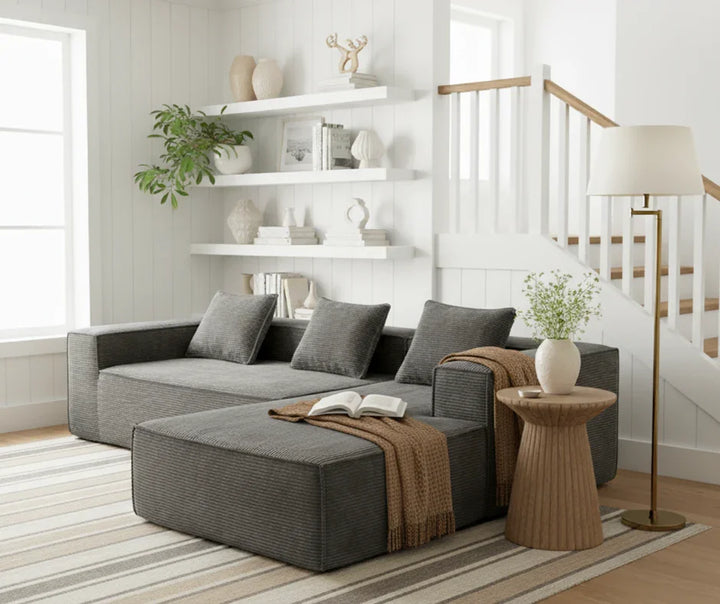 Akemi L Shape Sofa - Grey - DLB Furniture