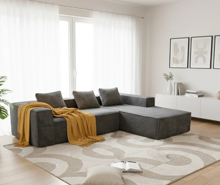 Akemi L Shape Sofa - Grey - DLB Furniture