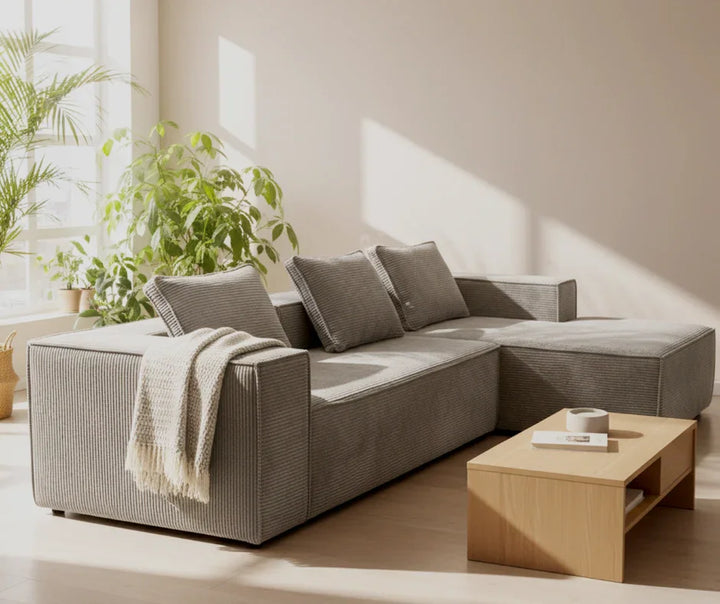 Akemi L Shape Sofa - Grey - DLB Furniture