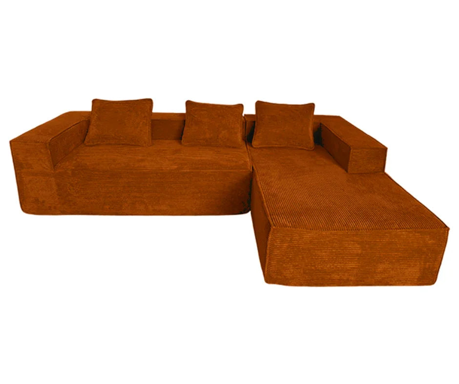 Akemi L Shape Sofa - Burnt Orange