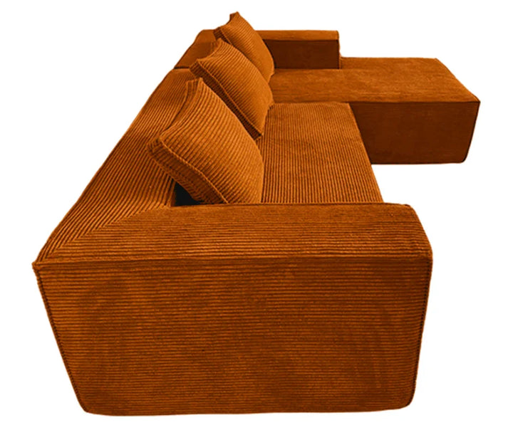 Akemi L Shape Sofa - Burnt Orange