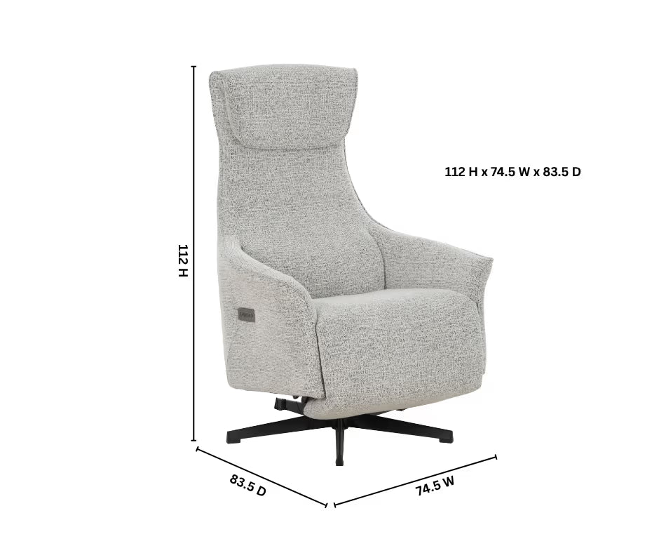 Arlo Electric Recliner Armchair with Massage – Light Grey