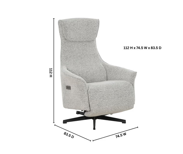 Arlo Electric Recliner Armchair with Massage – Light Grey