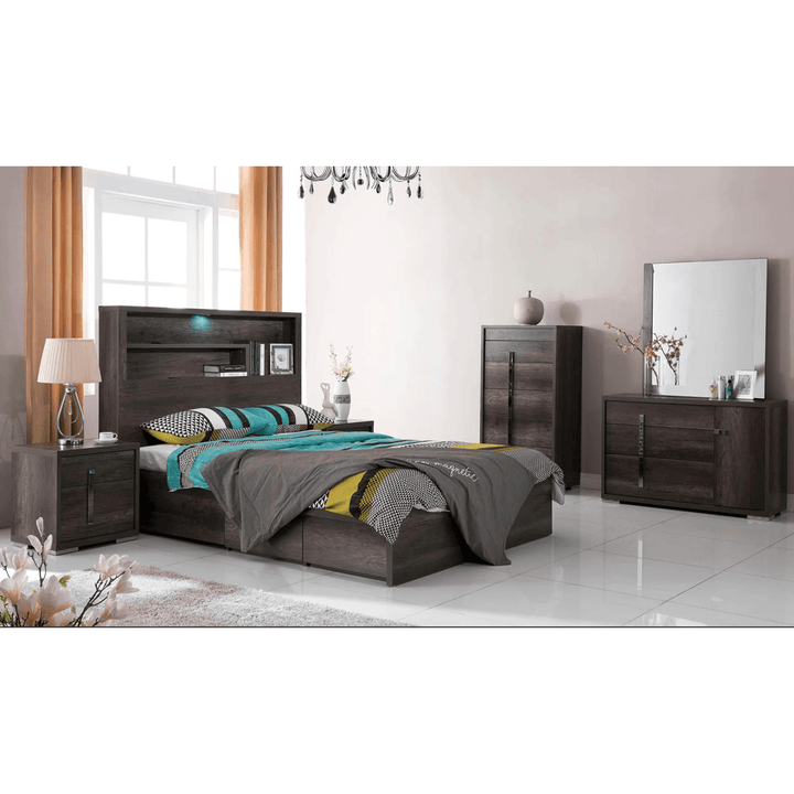 Library Charcoal King Storage Bed - DLB Furniture