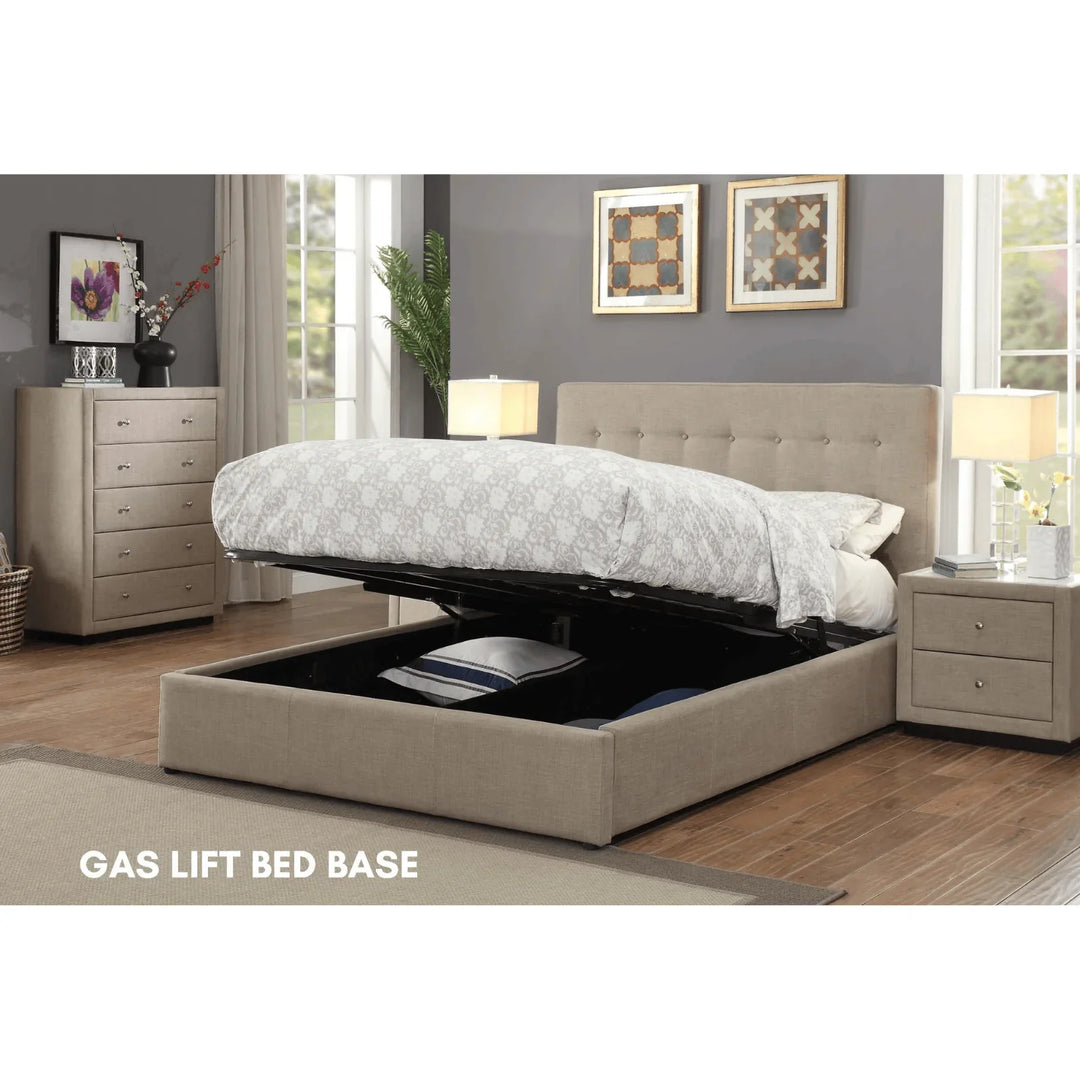Pria Fabric Queen Bed Frame - DLB Furniture