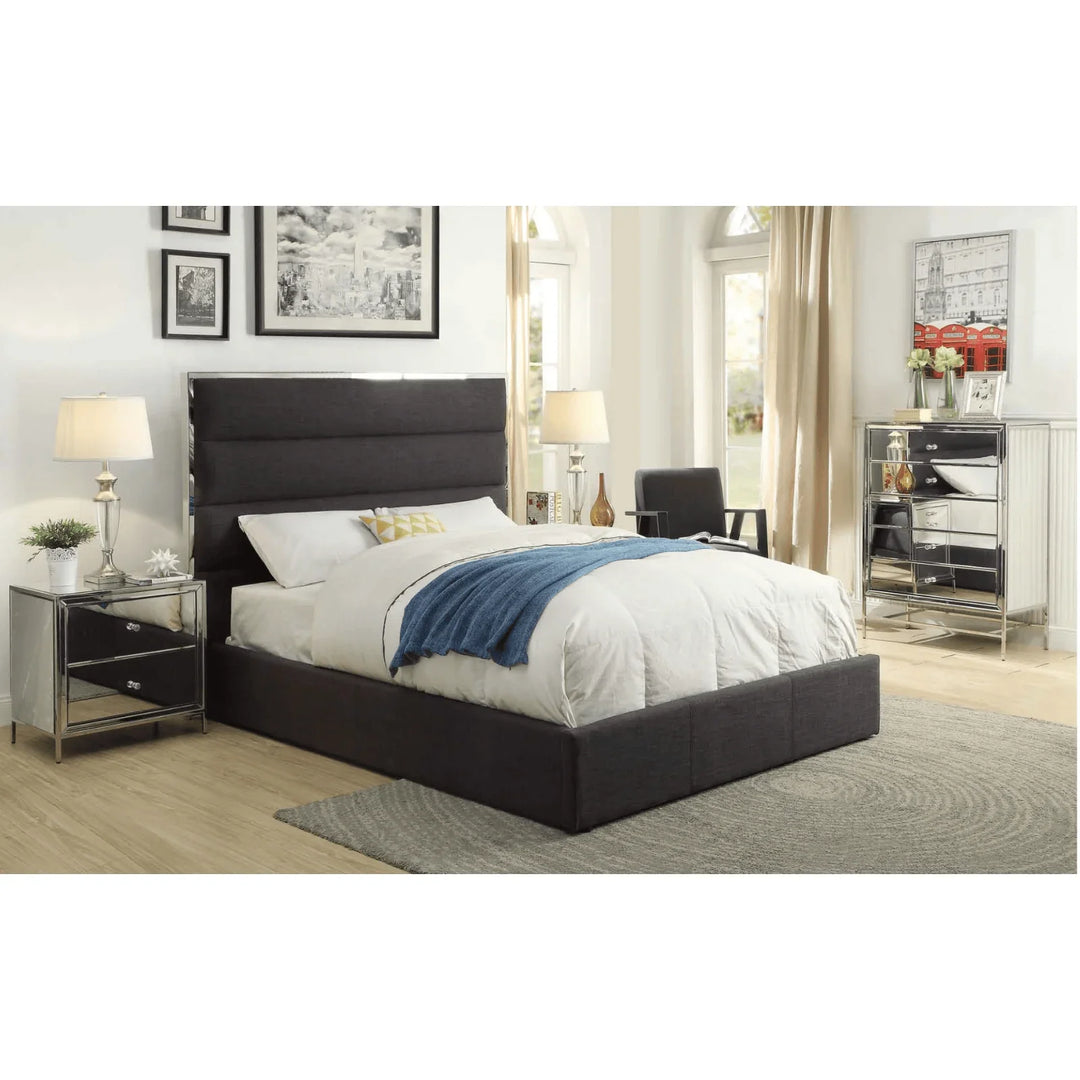 Lewis Fabric Queen Bed Frame - DLB Furniture