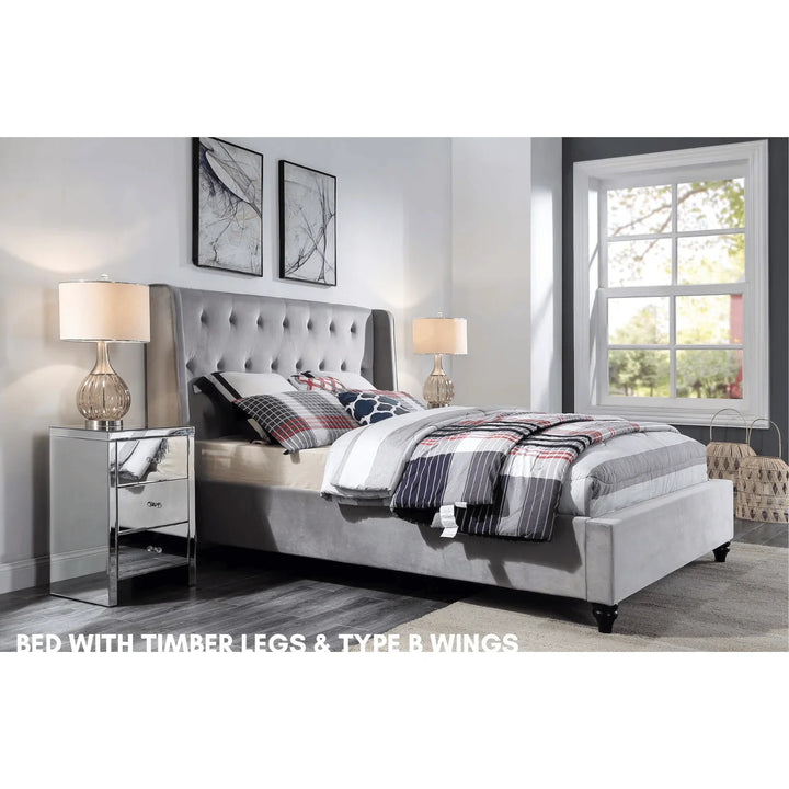 Merida King Single Velvet Bed - DLB Furniture