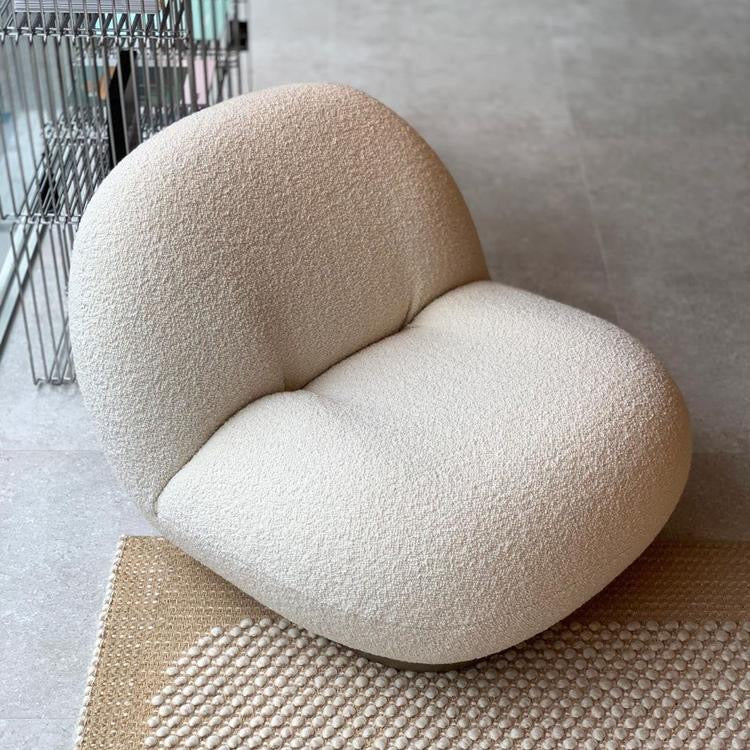 Cloudé Bouclé Swivel Chair with Brushed Gold Base ( Custom Design Accepted)