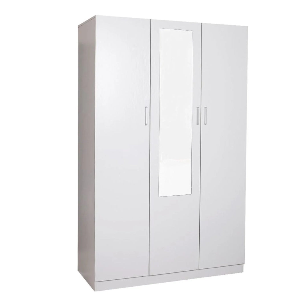 Beli 3 Door Combo White Wardrobe - DLB Furniture