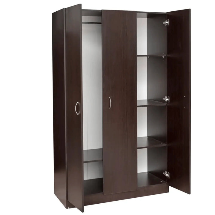 Metis 3 Doors Combo Walnut Wardrobe - DLB Furniture