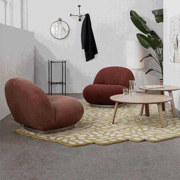 Cloudé Bouclé Swivel Chair with Brushed Gold Base ( Custom Design Accepted)