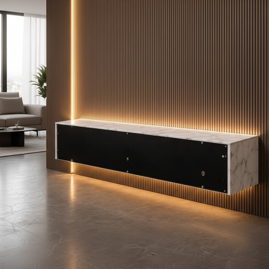 Marbella Luxe 2m Wall-Mounted TV Cabinet White
