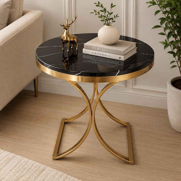 Elara Round Side Table (Black)