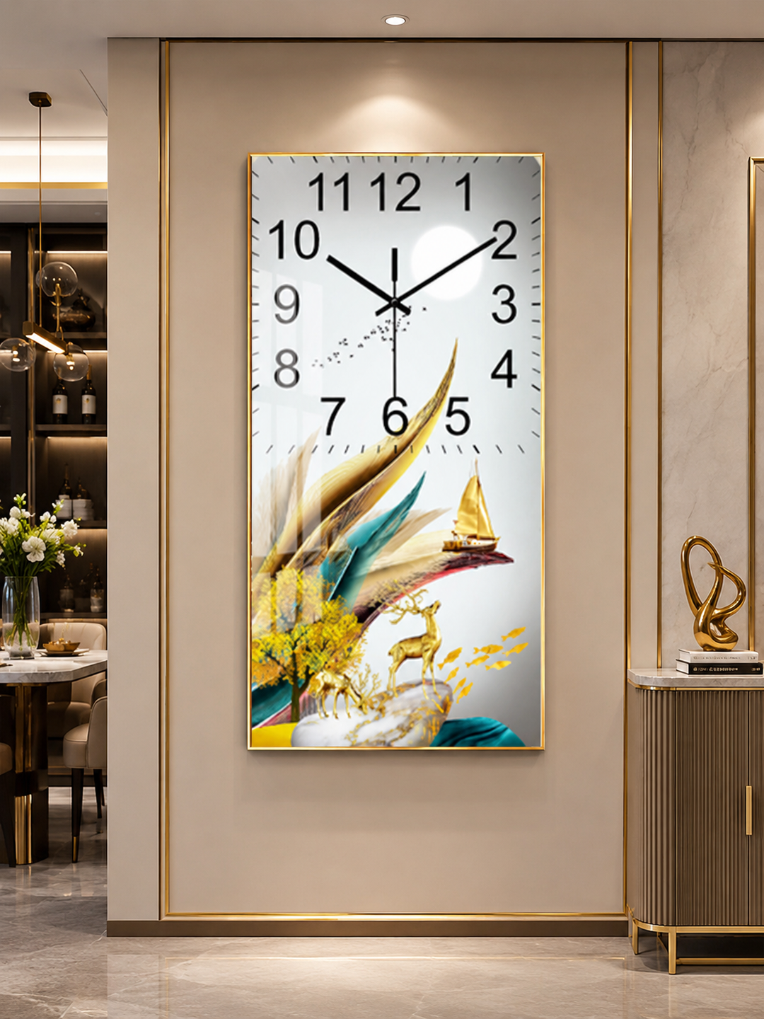 Luxury Crystal Porcelain Decorative Wall Clock – HM-009