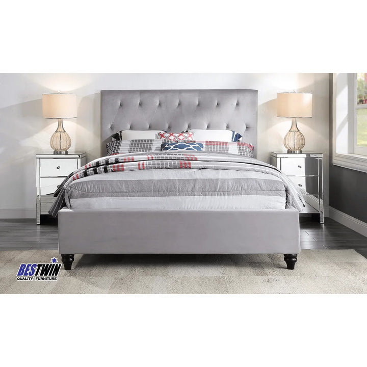 Merida King Single Velvet Bed - DLB Furniture