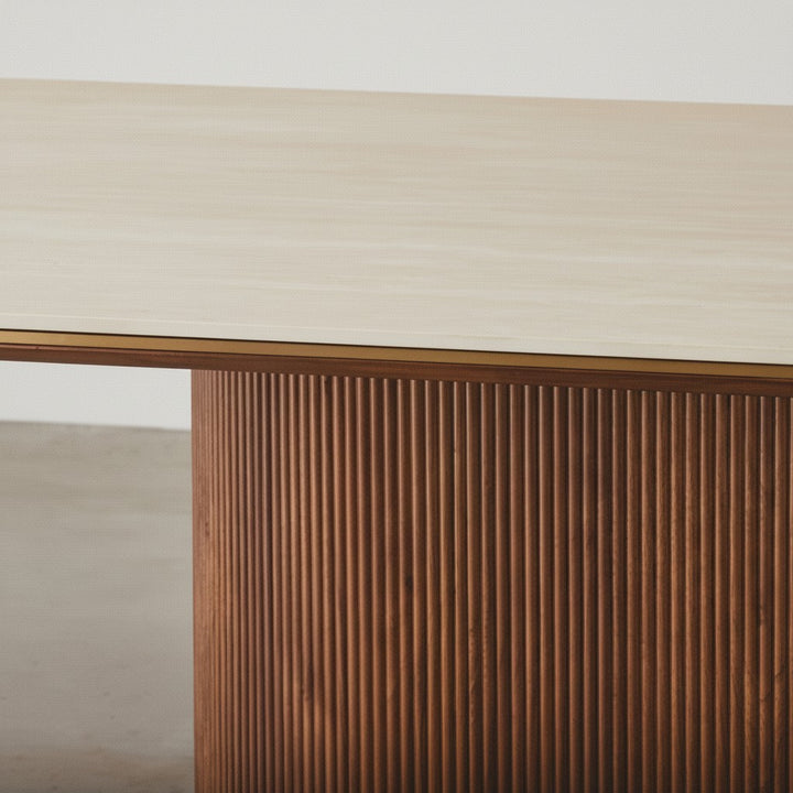 Arcadia Luxury dining table with base storage Brown