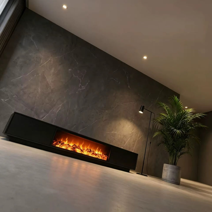 Noir Ember 200cm Fireplace TV Unit