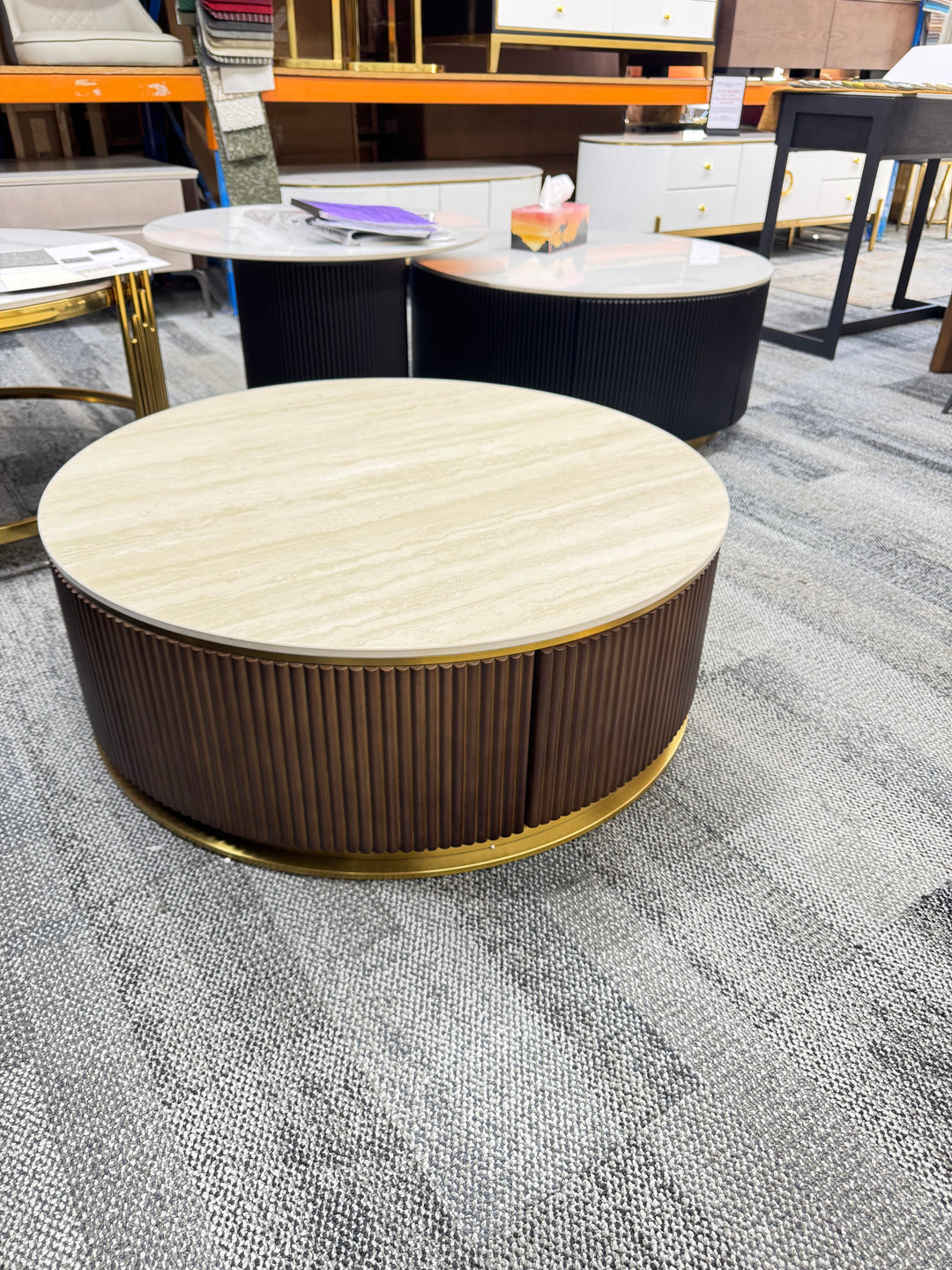 Arcadia luxury coffee table travertine sintered stone top