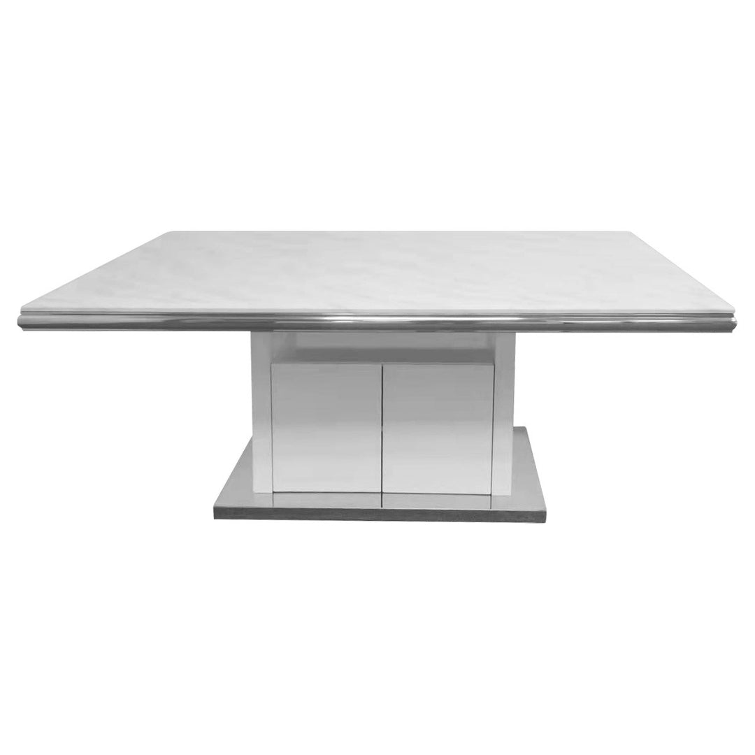 Casterley Stone Top Dining Table White