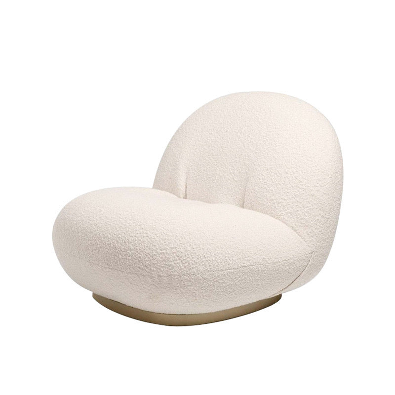 Cloudé Bouclé Swivel Chair with Brushed Gold Base ( Custom Design Accepted)