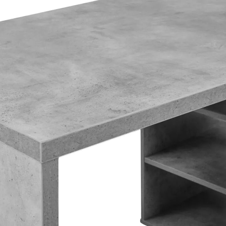 Mason Dark Oak & Cement Study Desk with File Cabinet