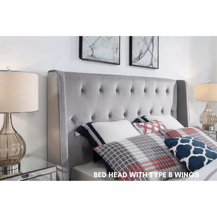 Merida King Single Velvet Bed - DLB Furniture