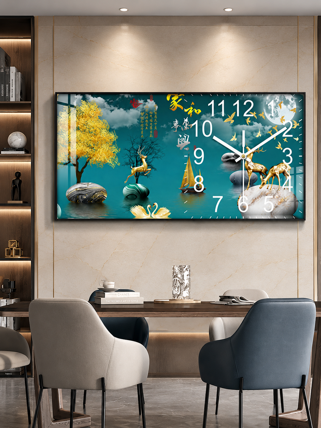 Luxury Crystal Porcelain Decorative Wall Clock – HM-007